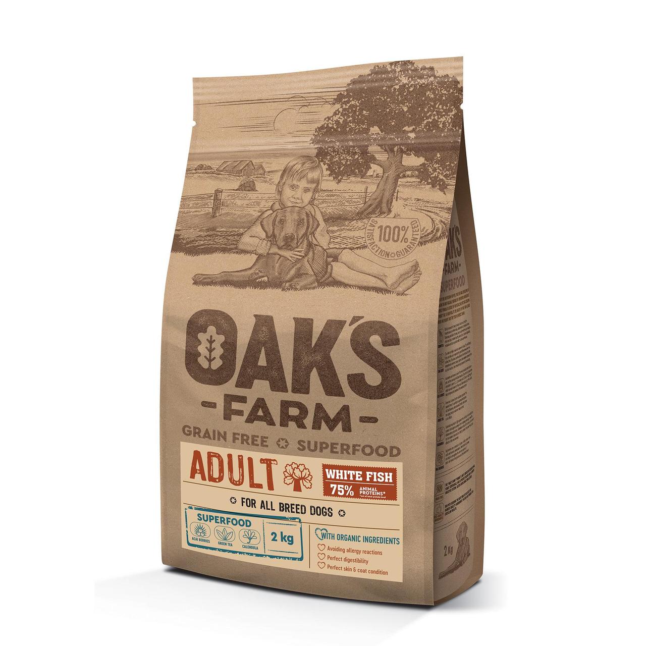 Сухой беззерновой корм для взрослых собак всех пород с белой рыбой Grain Free White Fish Adult All Breed Dogs
