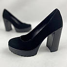 Жіночі замшеві туфлі на підборах класика 36, фото 5