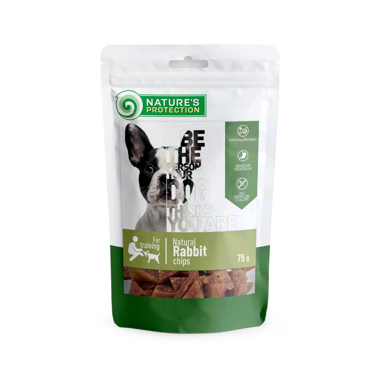 Лакомства для собак, чипсы из кролика, Nature's Protection Natural Rabbit Chips, 75 г