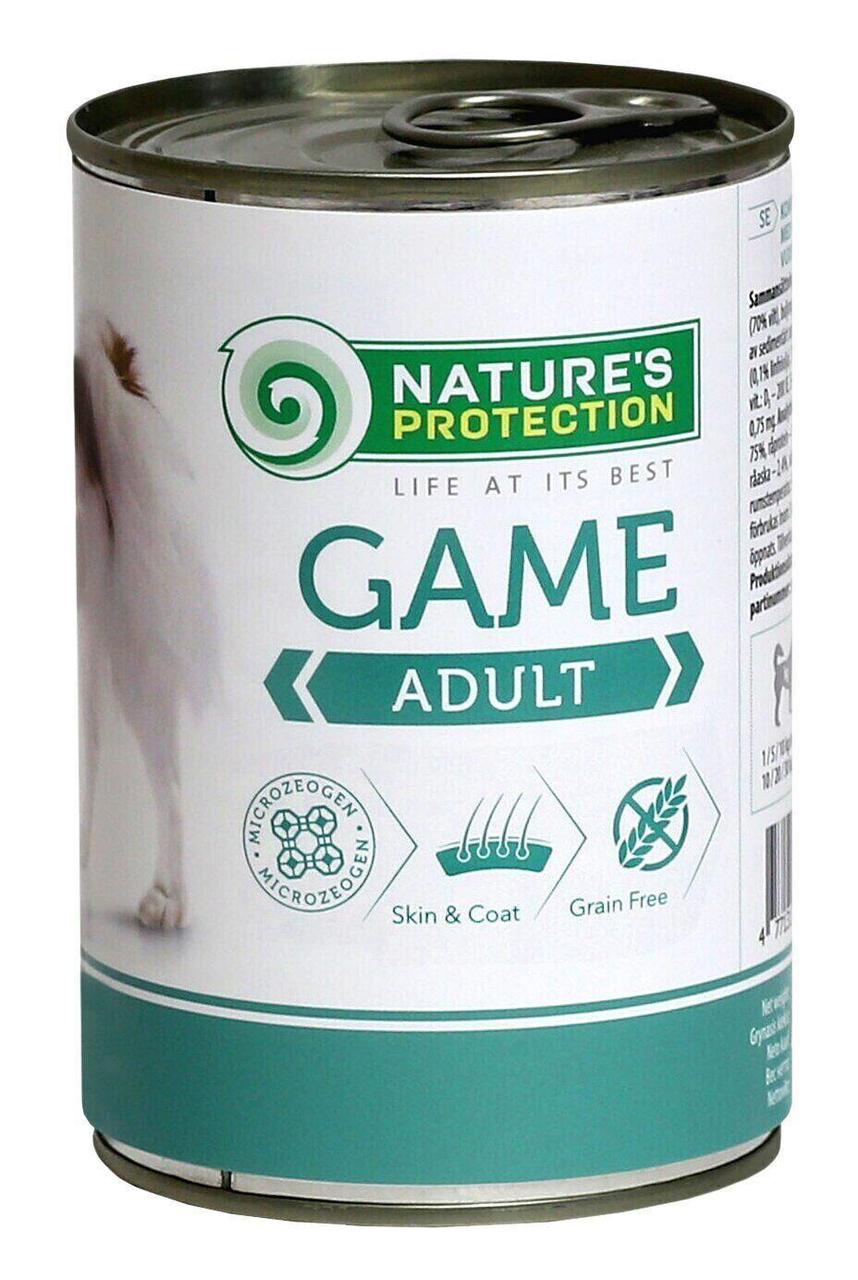 Вологий корм для дорослих собак усіх порід з дичиною Nature's Protection Adult Game 800г, фото 1