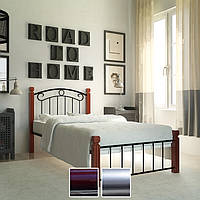 Кровать Монро на деревянных ногах, бордо/металлик/палитра Bella Letto (Металл-Дизайн)
