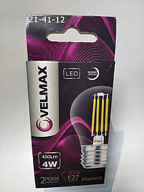 LED ЛАМБА ФИЛІАМЕНтНА VELMAX V-FILAMENT-G45, 4W, E27, 4100 K, 400LM