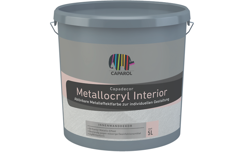 Глянсова дисперсійна фарба Capadecor Metallocryl Interior з металевим ефектом (2,5 л), фото 1