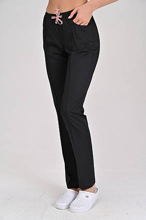 Жіночі медичні штани з кишенями чорні, фото 2