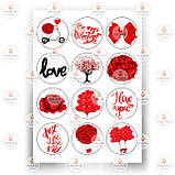 Друк їстівного фото — Вафельний папір — День Святого Валентина No49, фото 2