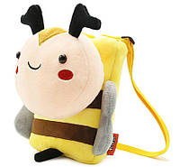 Детская сумка желтая через плечо сумочка мини "Пчелка" велюр кросс боди для малышей унисекс для телефона