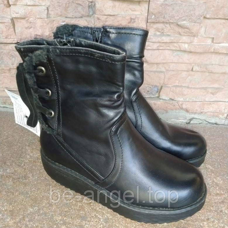 Черевики чорні на високій підошві, фото 1