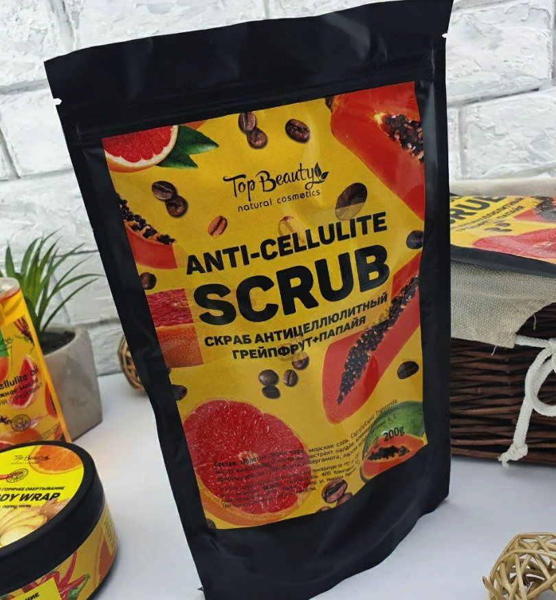 Антицелюлітний скраб Top Beauty Anti-Cellulite Scrub Грейпфрут - Папайа, 200 g