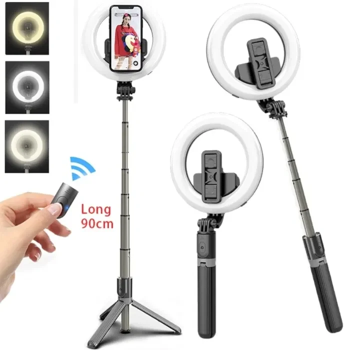 Кільцева селфи лампа на тринозі Selfie Stick L07