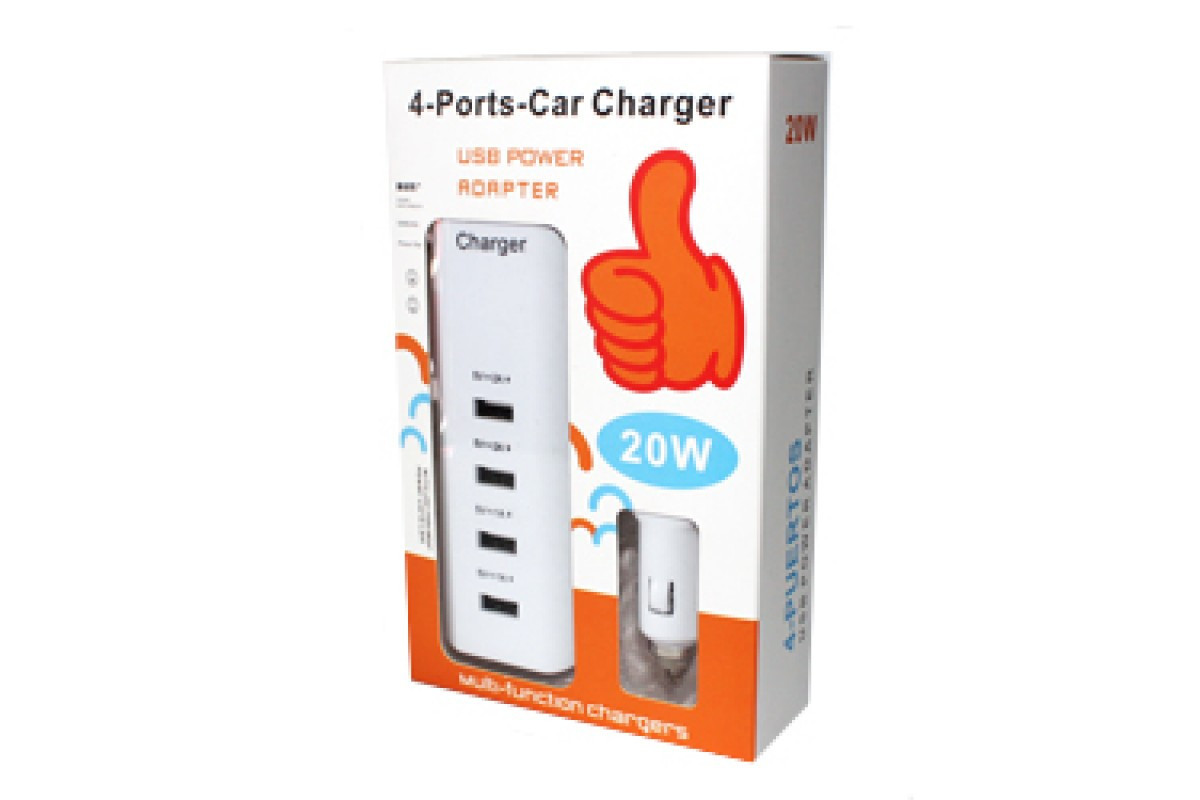 Автомобільний зарядний пристрій Post Car Charger 12V 4 USB S4 Автомобільна зарядка на 4 телефону