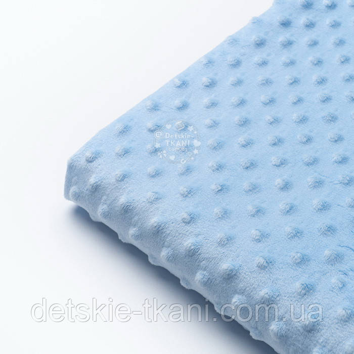 Відріз плюшу minky 100*80 см блакитного кольору, щільність 280 г/м2
