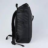 Рюкзак роллтоп шкіряний чоловічий EXCELENCE з відділенням для ноутбука чорний міський, фото 5
