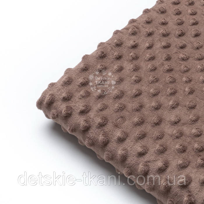 Клаптик плюшу minky коричневого кольору, розмір 65*160 см, фото 1