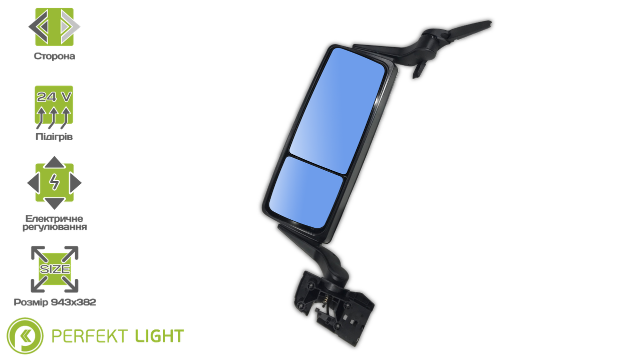 Дзеркало подвійне MAN TGX електро в зборі