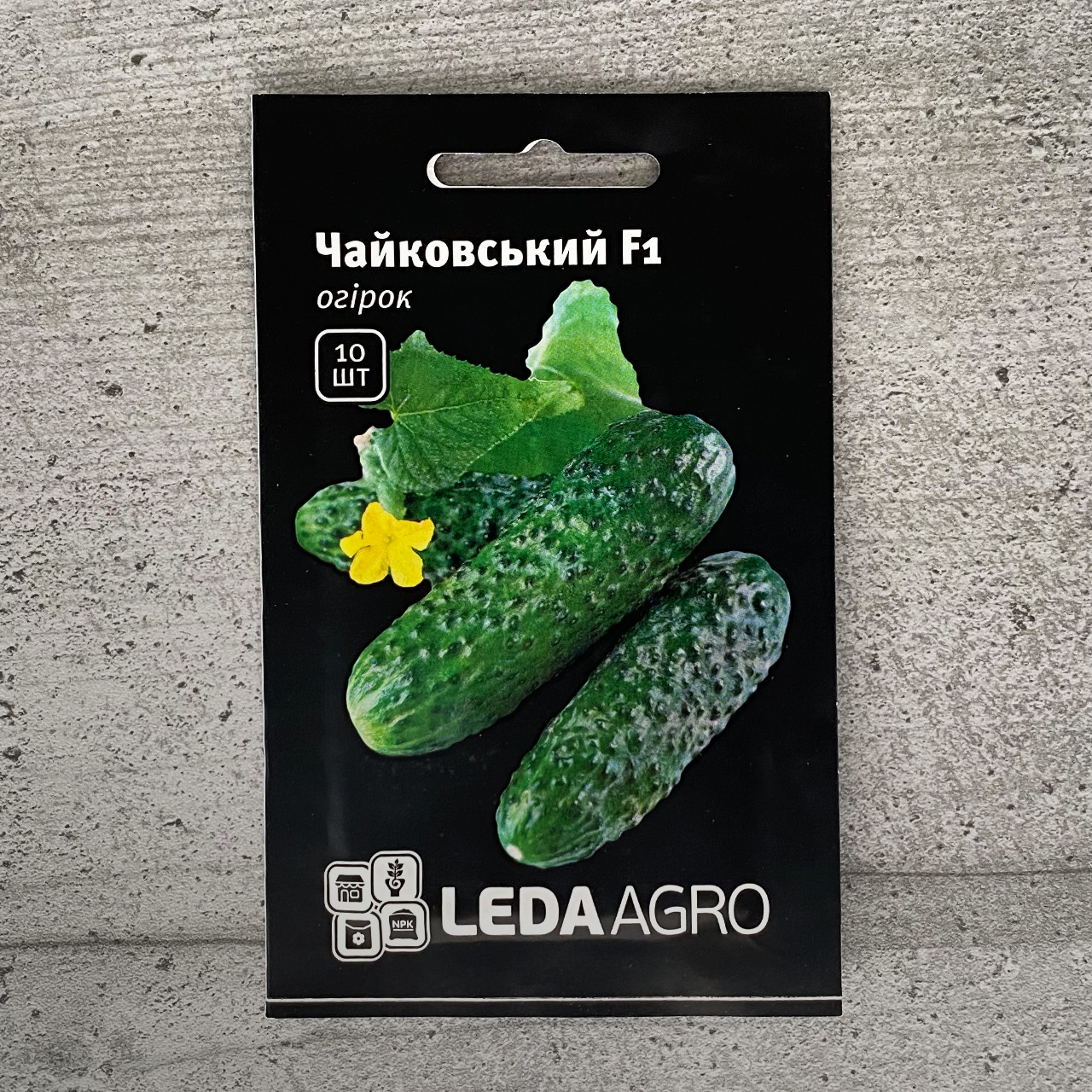 Огірок Чайковський F1 10 шт партенокарпічний насіння пакетоване Leda Agro