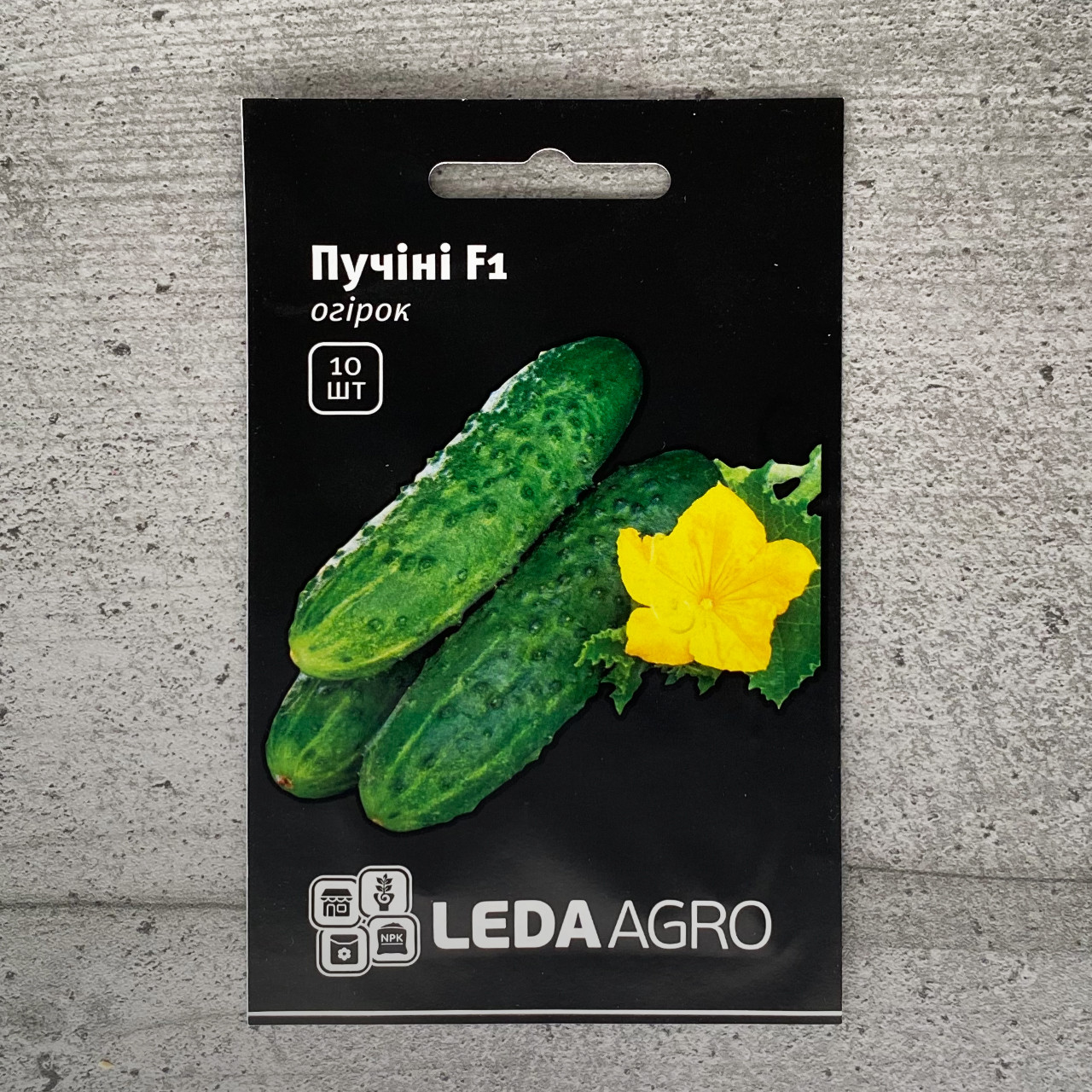 Огірок Пучіні F1 10 шт партенокарпічний насіння пакетоване Leda Agro