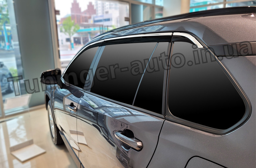 Дефлекторы окон с хром молдингом ветровики Toyota Rav 4 2019-2023 (Autoclover E463) - фото 9 - id-p1543435344