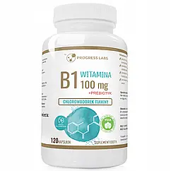 ВІТАМІН В1 100 мг Тіамін Thiamine ПРЕБІОТИК СЕРЦЕ 120 капсул Progress Labs