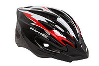 Шлем велосипедный HE 127 черно-бело-красный (М)