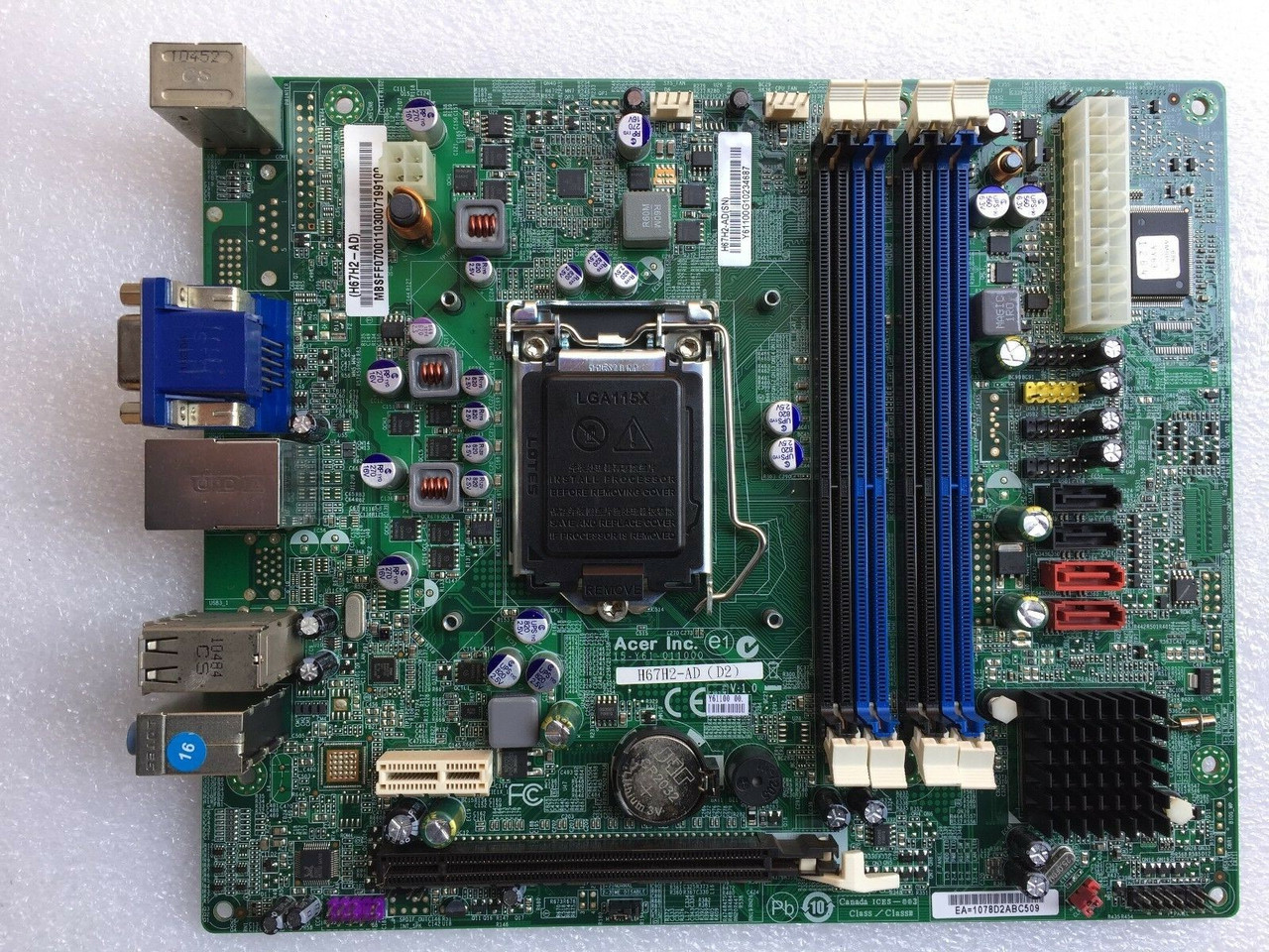 Материнська ПЛАТА s1155 ACER H67H2-AD УЦІНКА-2 SATA !! на DDR3 ( 4 СЛОТА ) c HDMI і ГАРАНТІЄЮ 1155