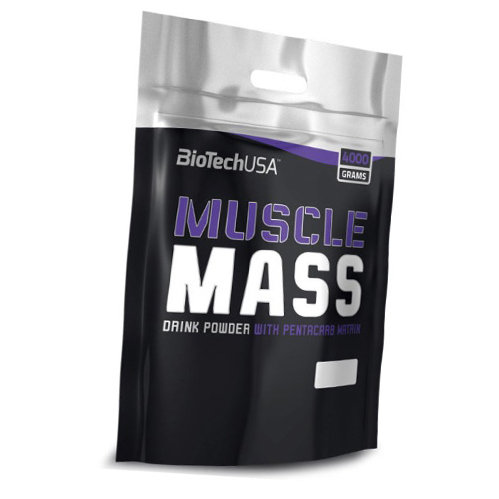 Високовуглеводний гейнер для набору ваги BioTech Muscle Mass 4 кг