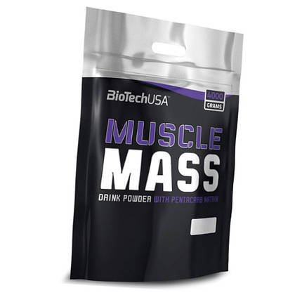 Високовуглеводний гейнер для набору ваги BioTech Muscle Mass 4 кг, фото 1