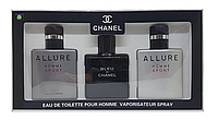 Подарочный набор Chanel Eau De Toilette Pour Homme мужской 3x25 мл (Euro)