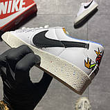 Жіночі кросівки Nike Blazer Mid '77 Low White, білі шкіряні кросівки найк блейзер мід, фото 5