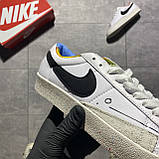 Жіночі кросівки Nike Blazer Mid '77 Low White, білі шкіряні кросівки найк блейзер мід, фото 6