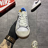 Жіночі кросівки Nike Blazer Mid '77 Low White, білі шкіряні кросівки найк блейзер мід, фото 8