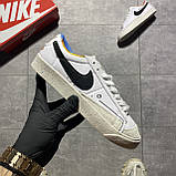 Жіночі кросівки Nike Blazer Mid '77 Low White, білі шкіряні кросівки найк блейзер мід, фото 2
