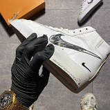 Чоловічі / жіночі кросівки Nike Blazer Mid '77 White Black Sketch, унісекс білі шкіряні кросівки найк блейзер мід, фото 6