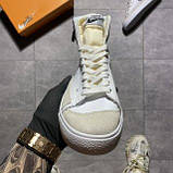Чоловічі / жіночі кросівки Nike Blazer Mid '77 White Black Sketch, унісекс білі шкіряні кросівки найк блейзер мід, фото 5