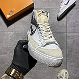 Чоловічі / жіночі кросівки Nike Blazer Mid '77 White Black Sketch, унісекс білі шкіряні кросівки найк блейзер мід, фото 4