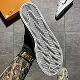 Чоловічі / жіночі кросівки Nike Blazer Mid '77 White Black Sketch, унісекс білі шкіряні кросівки найк блейзер мід, фото 8