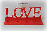 Червоний підсвічник Love, 40см, фото 2