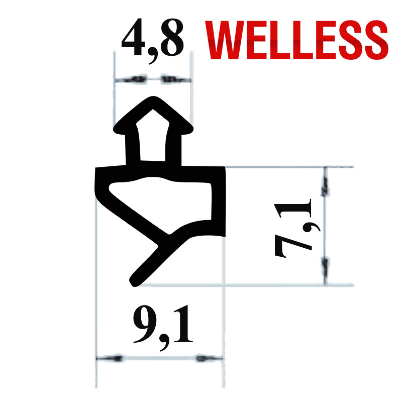 Уплотнитель WELLESS 140-02 ТПЭ серый (350м)