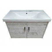 Підвісна тумба з умивальником Veronis Truva 80 80x54,5х46 + дзеркало