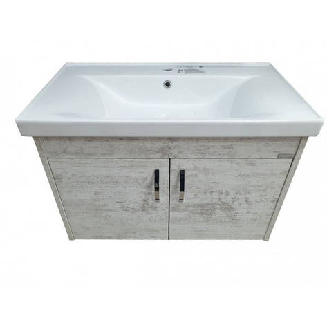 Підвісна тумба з умивальником Veronis Truva 80 80x54,5х46 + дзеркало, фото 1