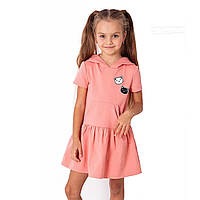 Дитяча літня сукня з капюшоном для дівчинки Mevis персикова