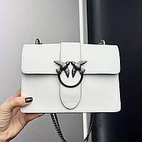 Сумка Virginia White Pinko італійська з натуральної шкіри жіноча білий клатч крос-боді через плече