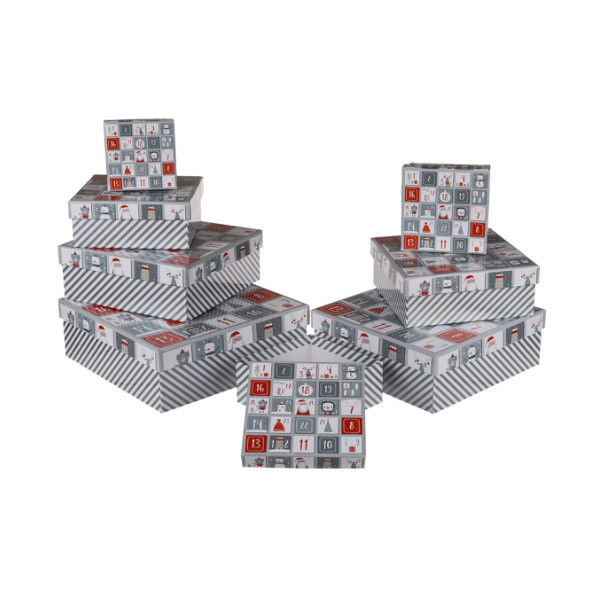 Коробка подарункова сіра "Зірки", 22,5 см, фото 1