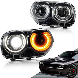 Передні фари Dodge Challenger (15-19) тюнінг Led оптика