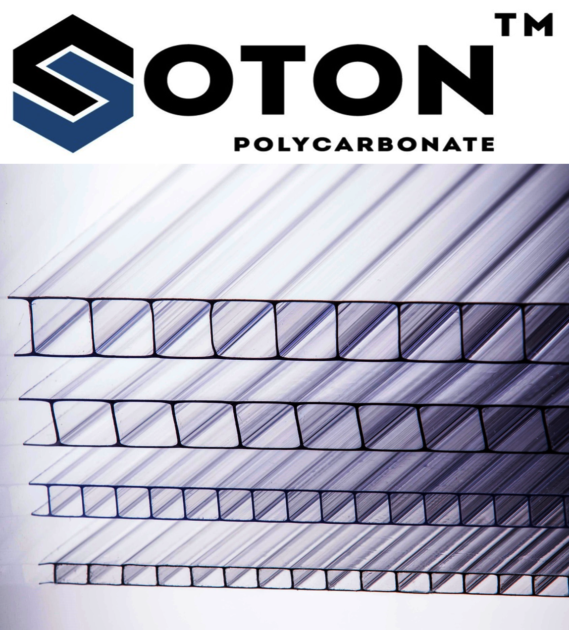 Полікарбонат стільниковий SOTON (преміум)  6мм 6х2100х6000 мм прозорий (м2)
