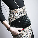 Клатч на блискавці OGON Quilted ledy bag, чорний, фото 3