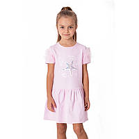Дитяча літня трикотажна сукня для дівчинки Mevis рожева