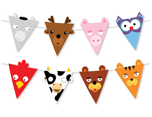 Гірлянди з прапорців для свята "Веселі звірята", фото 1