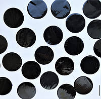Конфетти-Метафан Черные(Плёнка) Кружочки 3.5 см, Конфетти для декора, Конфетти на праздник (100 грамм)
