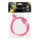 USB кабель для iPhone і iPad "Aiino", рожевий, фото 2