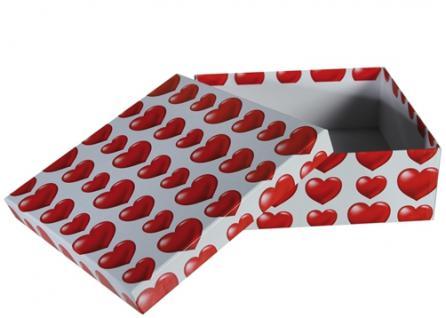 Коробка подарункова ООТВ Heart, червоно-білий 22 х 22 х 8 см